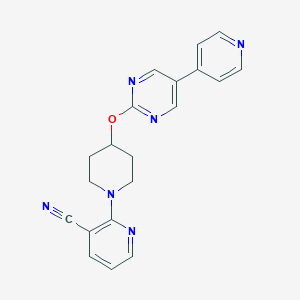 2-(4-{[5-(pyridin-4-yl)pyrimidin-2-yl]oxy}piperidin-1-yl)pyridine-3-carbonitrile