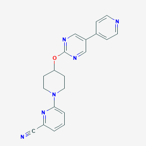 molecular formula C20H18N6O B6439446 6-(4-{[5-(pyridin-4-yl)pyrimidin-2-yl]oxy}piperidin-1-yl)pyridine-2-carbonitrile CAS No. 2549026-89-1