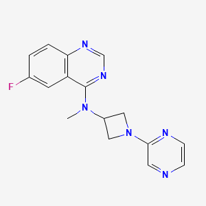 molecular formula C16H15FN6 B6439471 6-fluoro-N-methyl-N-[1-(pyrazin-2-yl)azetidin-3-yl]quinazolin-4-amine CAS No. 2549021-93-2