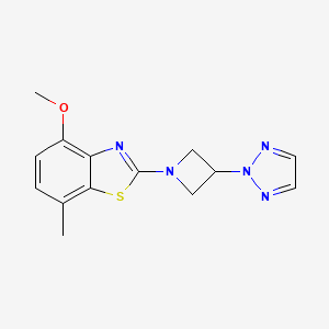 molecular formula C14H15N5OS B6439478 4-methoxy-7-methyl-2-[3-(2H-1,2,3-triazol-2-yl)azetidin-1-yl]-1,3-benzothiazole CAS No. 2549055-82-3