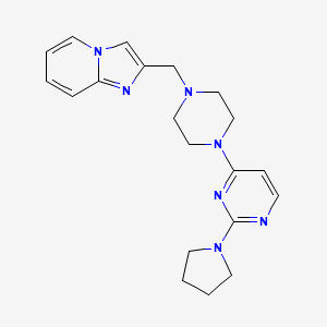 molecular formula C20H25N7 B6439483 4-[4-({imidazo[1,2-a]pyridin-2-yl}methyl)piperazin-1-yl]-2-(pyrrolidin-1-yl)pyrimidine CAS No. 2548997-00-6