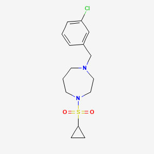 molecular formula C15H21ClN2O2S B6439485 1-[(3-chlorophenyl)methyl]-4-(cyclopropanesulfonyl)-1,4-diazepane CAS No. 2549037-93-4