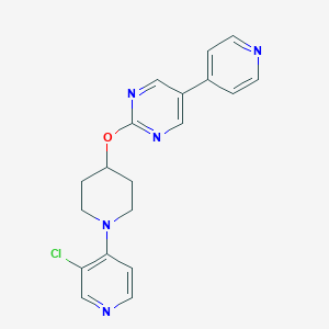 molecular formula C19H18ClN5O B6439520 2-{[1-(3-chloropyridin-4-yl)piperidin-4-yl]oxy}-5-(pyridin-4-yl)pyrimidine CAS No. 2548975-67-1