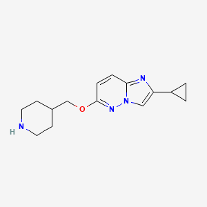 molecular formula C15H20N4O B6439526 4-[({2-cyclopropylimidazo[1,2-b]pyridazin-6-yl}oxy)methyl]piperidine CAS No. 2549042-18-2