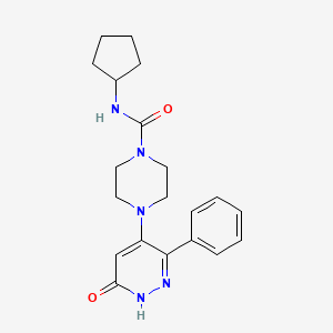 molecular formula C20H25N5O2 B6439548 N-cyclopentyl-4-(6-oxo-3-phenyl-1,6-dihydropyridazin-4-yl)piperazine-1-carboxamide CAS No. 2549003-57-6