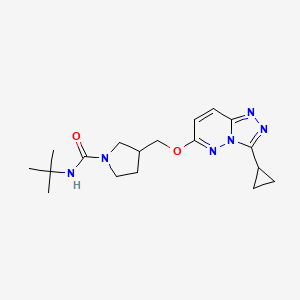 molecular formula C18H26N6O2 B6439575 N-tert-butyl-3-[({3-cyclopropyl-[1,2,4]triazolo[4,3-b]pyridazin-6-yl}oxy)methyl]pyrrolidine-1-carboxamide CAS No. 2549038-87-9