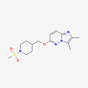 molecular formula C15H22N4O3S B6439582 4-[({2,3-dimethylimidazo[1,2-b]pyridazin-6-yl}oxy)methyl]-1-methanesulfonylpiperidine CAS No. 2549041-01-0