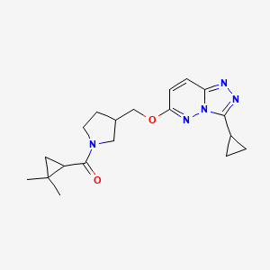 molecular formula C19H25N5O2 B6439593 3-[({3-cyclopropyl-[1,2,4]triazolo[4,3-b]pyridazin-6-yl}oxy)methyl]-1-(2,2-dimethylcyclopropanecarbonyl)pyrrolidine CAS No. 2548979-65-1