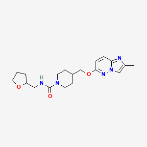 molecular formula C19H27N5O3 B6439606 4-[({2-methylimidazo[1,2-b]pyridazin-6-yl}oxy)methyl]-N-[(oxolan-2-yl)methyl]piperidine-1-carboxamide CAS No. 2549065-39-4