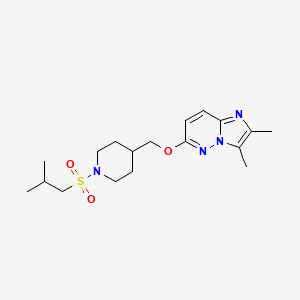molecular formula C18H28N4O3S B6439631 4-[({2,3-dimethylimidazo[1,2-b]pyridazin-6-yl}oxy)methyl]-1-(2-methylpropanesulfonyl)piperidine CAS No. 2548979-13-9