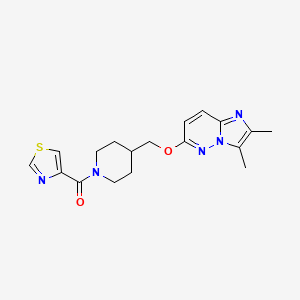 molecular formula C18H21N5O2S B6439669 4-[({2,3-dimethylimidazo[1,2-b]pyridazin-6-yl}oxy)methyl]-1-(1,3-thiazole-4-carbonyl)piperidine CAS No. 2548988-19-6