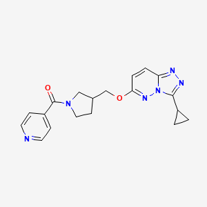 molecular formula C19H20N6O2 B6439705 4-{3-[({3-cyclopropyl-[1,2,4]triazolo[4,3-b]pyridazin-6-yl}oxy)methyl]pyrrolidine-1-carbonyl}pyridine CAS No. 2548982-16-5