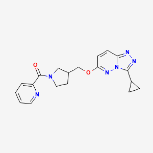 molecular formula C19H20N6O2 B6439713 2-{3-[({3-cyclopropyl-[1,2,4]triazolo[4,3-b]pyridazin-6-yl}oxy)methyl]pyrrolidine-1-carbonyl}pyridine CAS No. 2549024-74-8