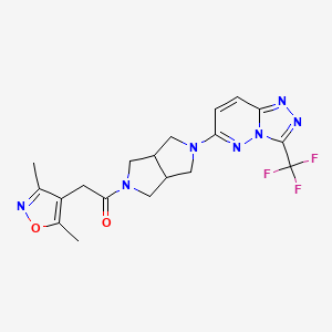 molecular formula C19H20F3N7O2 B6439729 2-(3,5-dimethyl-1,2-oxazol-4-yl)-1-{5-[3-(trifluoromethyl)-[1,2,4]triazolo[4,3-b]pyridazin-6-yl]-octahydropyrrolo[3,4-c]pyrrol-2-yl}ethan-1-one CAS No. 2548989-05-3
