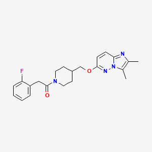 molecular formula C22H25FN4O2 B6439743 1-{4-[({2,3-dimethylimidazo[1,2-b]pyridazin-6-yl}oxy)methyl]piperidin-1-yl}-2-(2-fluorophenyl)ethan-1-one CAS No. 2549045-61-4