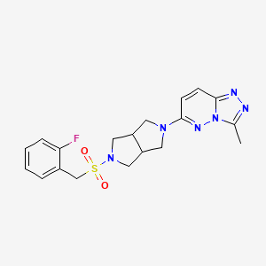 molecular formula C19H21FN6O2S B6439775 2-[(2-fluorophenyl)methanesulfonyl]-5-{3-methyl-[1,2,4]triazolo[4,3-b]pyridazin-6-yl}-octahydropyrrolo[3,4-c]pyrrole CAS No. 2549004-92-2