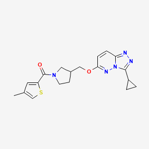 molecular formula C19H21N5O2S B6439779 3-[({3-cyclopropyl-[1,2,4]triazolo[4,3-b]pyridazin-6-yl}oxy)methyl]-1-(4-methylthiophene-2-carbonyl)pyrrolidine CAS No. 2548982-67-6