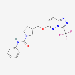 N-phenyl-3-({[3-(trifluoromethyl)-[1,2,4]triazolo[4,3-b]pyridazin-6-yl]oxy}methyl)pyrrolidine-1-carboxamide