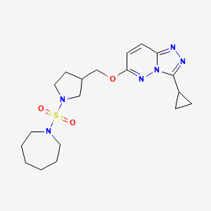 B6439822 1-({3-[({3-cyclopropyl-[1,2,4]triazolo[4,3-b]pyridazin-6-yl}oxy)methyl]pyrrolidin-1-yl}sulfonyl)azepane CAS No. 2549050-66-8