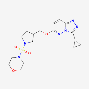 molecular formula C17H24N6O4S B6439828 4-({3-[({3-cyclopropyl-[1,2,4]triazolo[4,3-b]pyridazin-6-yl}oxy)methyl]pyrrolidin-1-yl}sulfonyl)morpholine CAS No. 2548996-68-3