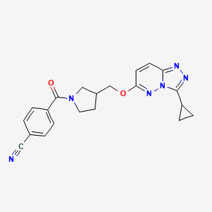 4-{3-[({3-cyclopropyl-[1,2,4]triazolo[4,3-b]pyridazin-6-yl}oxy)methyl]pyrrolidine-1-carbonyl}benzonitrile