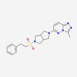 molecular formula C20H24N6O2S B6439862 2-{3-methyl-[1,2,4]triazolo[4,3-b]pyridazin-6-yl}-5-(2-phenylethanesulfonyl)-octahydropyrrolo[3,4-c]pyrrole CAS No. 2549021-42-1