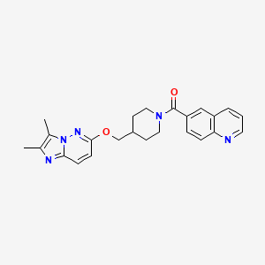 molecular formula C24H25N5O2 B6439885 6-{4-[({2,3-dimethylimidazo[1,2-b]pyridazin-6-yl}oxy)methyl]piperidine-1-carbonyl}quinoline CAS No. 2549021-77-2