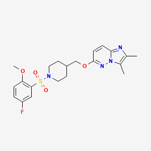 molecular formula C21H25FN4O4S B6439898 4-[({2,3-dimethylimidazo[1,2-b]pyridazin-6-yl}oxy)methyl]-1-(5-fluoro-2-methoxybenzenesulfonyl)piperidine CAS No. 2548975-56-8