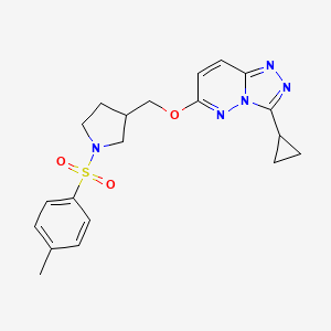 molecular formula C20H23N5O3S B6439908 3-[({3-cyclopropyl-[1,2,4]triazolo[4,3-b]pyridazin-6-yl}oxy)methyl]-1-(4-methylbenzenesulfonyl)pyrrolidine CAS No. 2549021-96-5