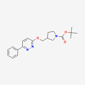 molecular formula C20H25N3O3 B6439917 tert-butyl 3-{[(6-phenylpyridazin-3-yl)oxy]methyl}pyrrolidine-1-carboxylate CAS No. 2549018-21-3