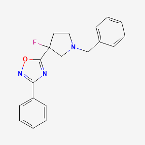 molecular formula C19H18FN3O B6439953 5-(1-benzyl-3-fluoropyrrolidin-3-yl)-3-phenyl-1,2,4-oxadiazole CAS No. 2549043-18-5
