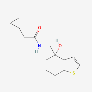 2-cyclopropyl-N-[(4-hydroxy-4,5,6,7-tetrahydro-1-benzothiophen-4-yl)methyl]acetamide