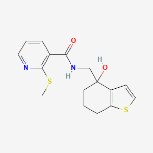 N-[(4-hydroxy-4,5,6,7-tetrahydro-1-benzothiophen-4-yl)methyl]-2-(methylsulfanyl)pyridine-3-carboxamide