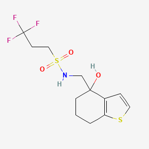 3,3,3-trifluoro-N-[(4-hydroxy-4,5,6,7-tetrahydro-1-benzothiophen-4-yl)methyl]propane-1-sulfonamide