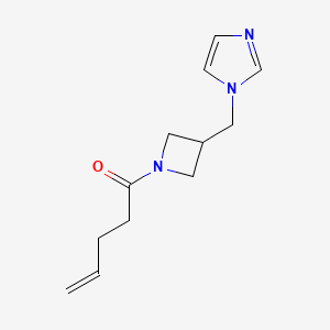 molecular formula C12H17N3O B6440049 1-{3-[(1H-imidazol-1-yl)methyl]azetidin-1-yl}pent-4-en-1-one CAS No. 2549009-75-6
