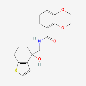 molecular formula C18H19NO4S B6440061 N-[(4-hydroxy-4,5,6,7-tetrahydro-1-benzothiophen-4-yl)methyl]-2,3-dihydro-1,4-benzodioxine-5-carboxamide CAS No. 2548982-69-8