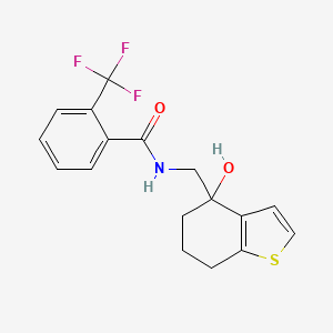 N-[(4-hydroxy-4,5,6,7-tetrahydro-1-benzothiophen-4-yl)methyl]-2-(trifluoromethyl)benzamide