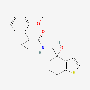 N-[(4-hydroxy-4,5,6,7-tetrahydro-1-benzothiophen-4-yl)methyl]-1-(2-methoxyphenyl)cyclopropane-1-carboxamide