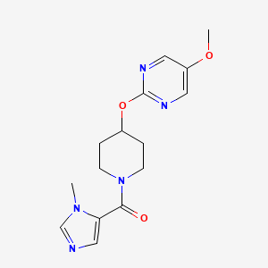 molecular formula C15H19N5O3 B6440223 5-methoxy-2-{[1-(1-methyl-1H-imidazole-5-carbonyl)piperidin-4-yl]oxy}pyrimidine CAS No. 2549031-62-9