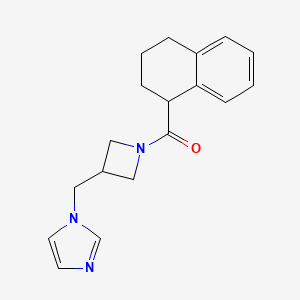 molecular formula C18H21N3O B6440232 1-{[1-(1,2,3,4-tetrahydronaphthalene-1-carbonyl)azetidin-3-yl]methyl}-1H-imidazole CAS No. 2549017-85-6