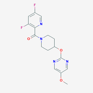 molecular formula C16H16F2N4O3 B6440241 2-{[1-(3,5-difluoropyridine-2-carbonyl)piperidin-4-yl]oxy}-5-methoxypyrimidine CAS No. 2549065-26-9