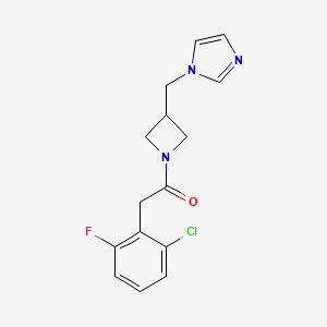 molecular formula C15H15ClFN3O B6440248 2-(2-chloro-6-fluorophenyl)-1-{3-[(1H-imidazol-1-yl)methyl]azetidin-1-yl}ethan-1-one CAS No. 2549052-72-2