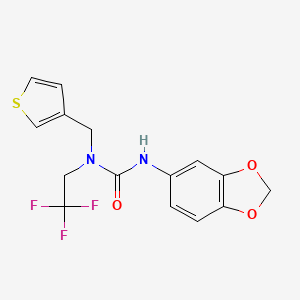 1-(2H-1,3-benzodioxol-5-yl)-3-[(thiophen-3-yl)methyl]-3-(2,2,2-trifluoroethyl)urea