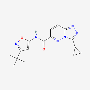 molecular formula C16H18N6O2 B6440306 N-(3-tert-butyl-1,2-oxazol-5-yl)-3-cyclopropyl-[1,2,4]triazolo[4,3-b]pyridazine-6-carboxamide CAS No. 2549019-78-3