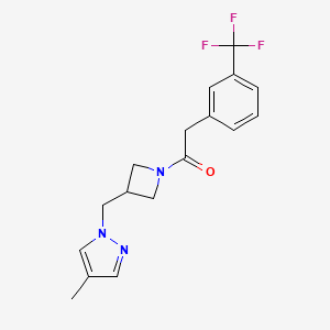 1-{3-[(4-methyl-1H-pyrazol-1-yl)methyl]azetidin-1-yl}-2-[3-(trifluoromethyl)phenyl]ethan-1-one