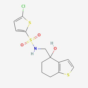 molecular formula C13H14ClNO3S3 B6440368 5-chloro-N-[(4-hydroxy-4,5,6,7-tetrahydro-1-benzothiophen-4-yl)methyl]thiophene-2-sulfonamide CAS No. 2548997-46-0