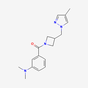 molecular formula C17H22N4O B6440369 N,N-dimethyl-3-{3-[(4-methyl-1H-pyrazol-1-yl)methyl]azetidine-1-carbonyl}aniline CAS No. 2549047-43-8