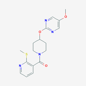 molecular formula C17H20N4O3S B6440391 5-methoxy-2-({1-[2-(methylsulfanyl)pyridine-3-carbonyl]piperidin-4-yl}oxy)pyrimidine CAS No. 2548977-52-0