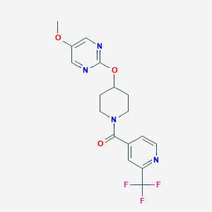 molecular formula C17H17F3N4O3 B6440399 5-methoxy-2-({1-[2-(trifluoromethyl)pyridine-4-carbonyl]piperidin-4-yl}oxy)pyrimidine CAS No. 2549006-94-0