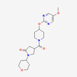 molecular formula C20H28N4O5 B6440444 4-{4-[(5-methoxypyrimidin-2-yl)oxy]piperidine-1-carbonyl}-1-(oxan-4-yl)pyrrolidin-2-one CAS No. 2549044-74-6